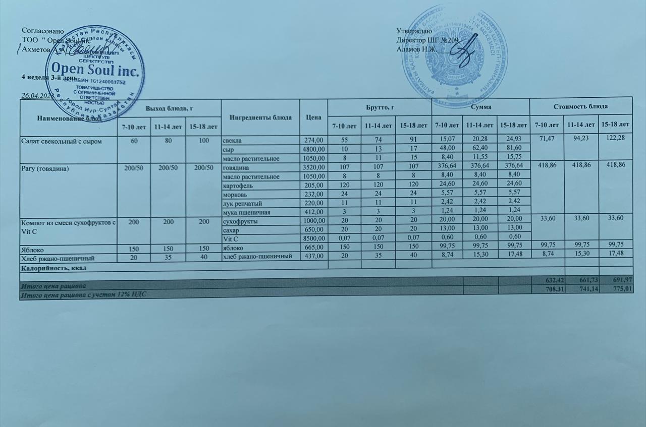 Меню 26.04.2023
