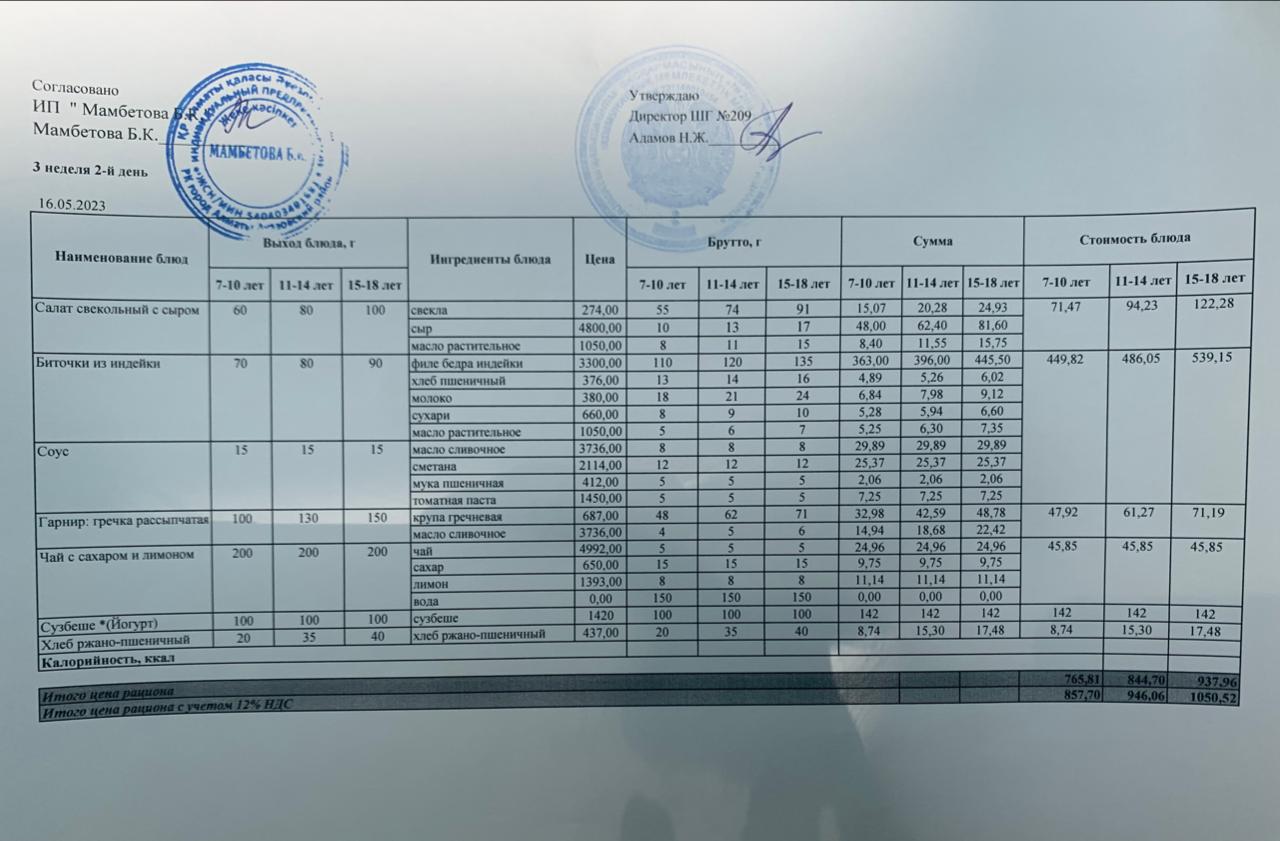 Меню 16.05.2023
