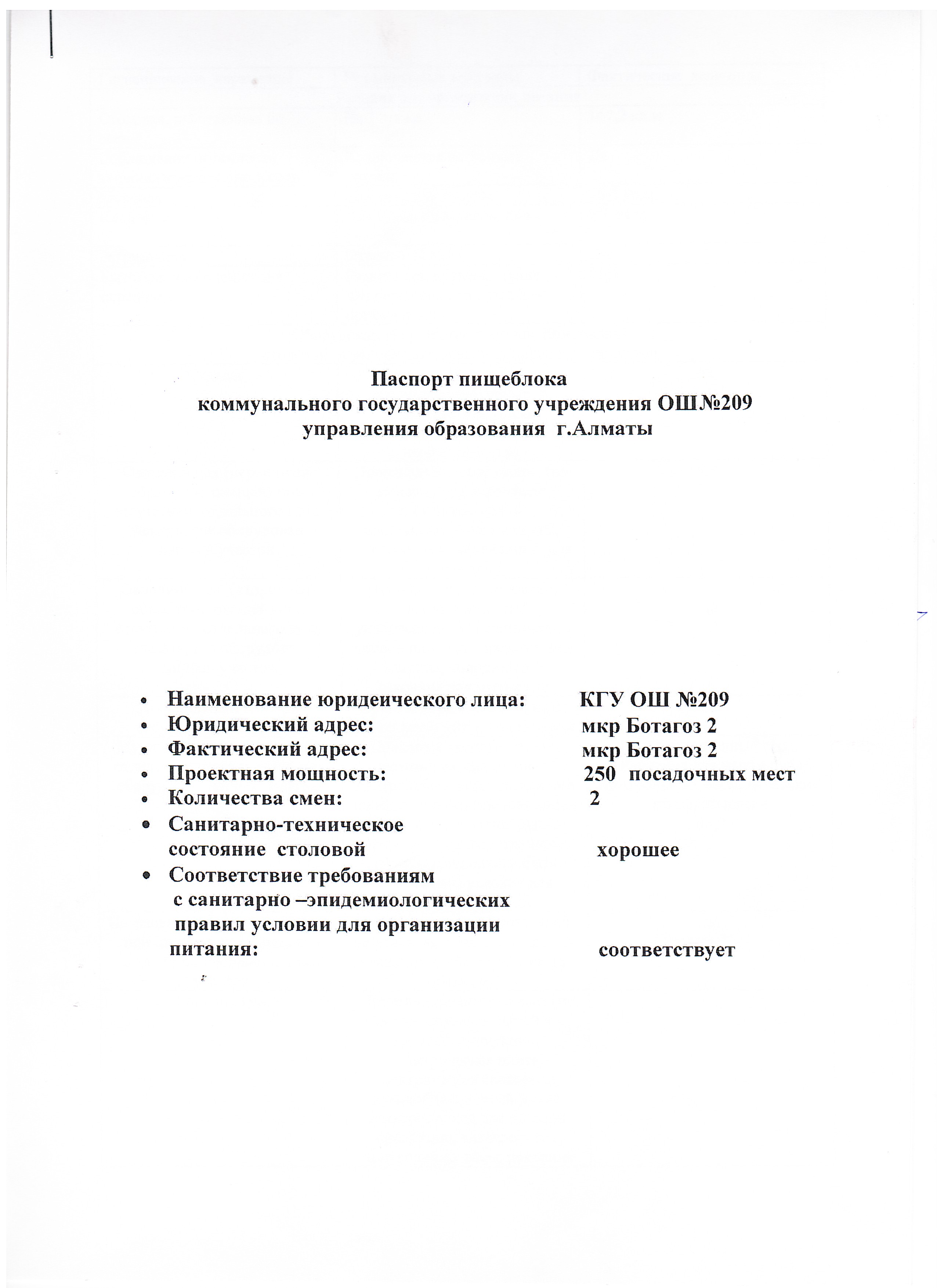 Паспорт школьного пищеблока 2024г. сентябрь