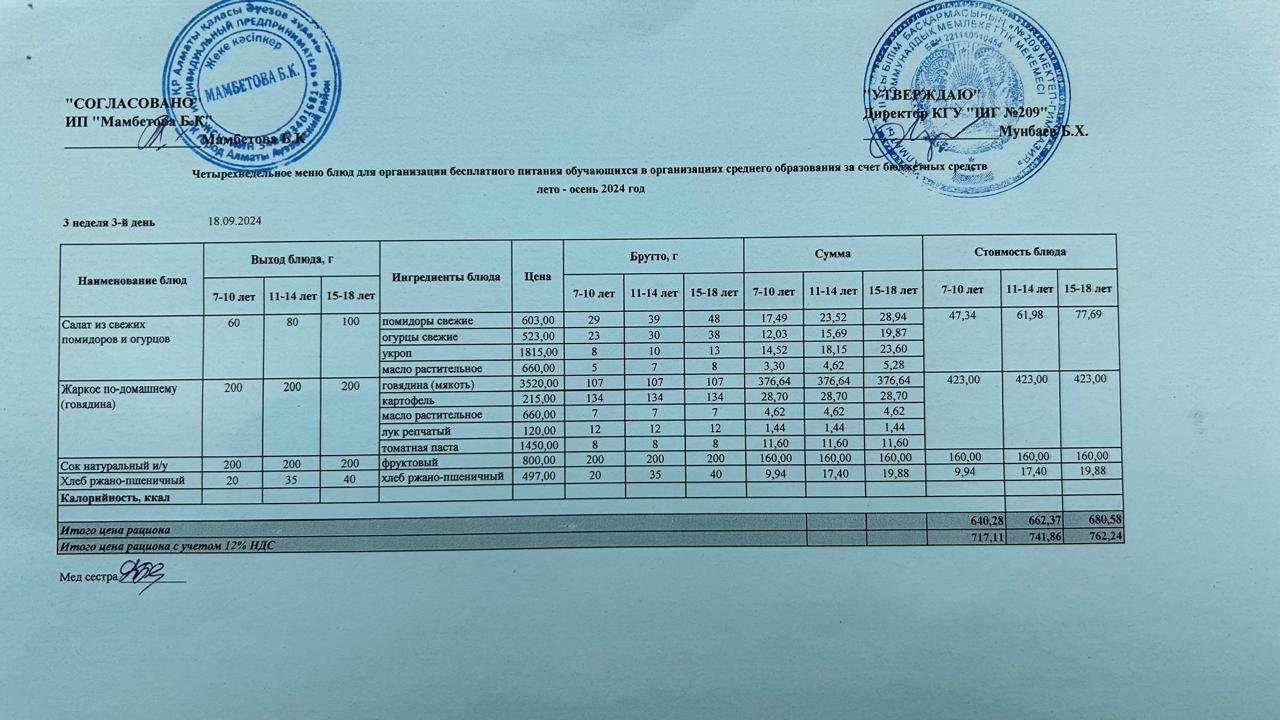 меню 18.09,2024ж.