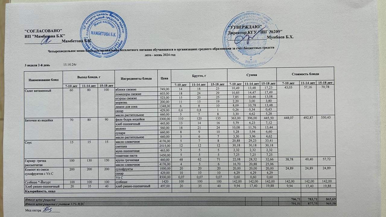 Меню 15.10.2024