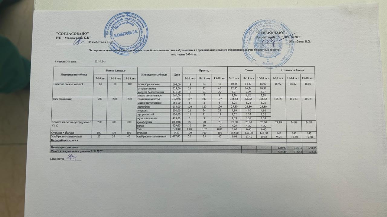 Меню 23.10.2024