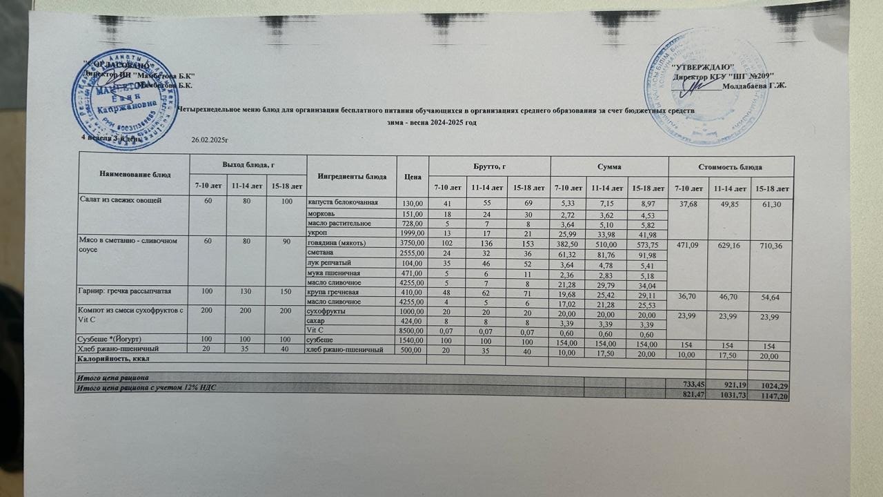 Меню 26.02.2025